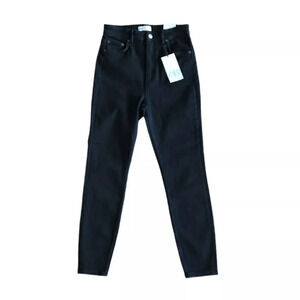 Zara Vintage Skinny High Rise Ankle Jeans Cotton Stretch in Black Size 8